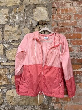 Columbia Women's Pink Two-Tone Colorblock Windbreaker Jacket